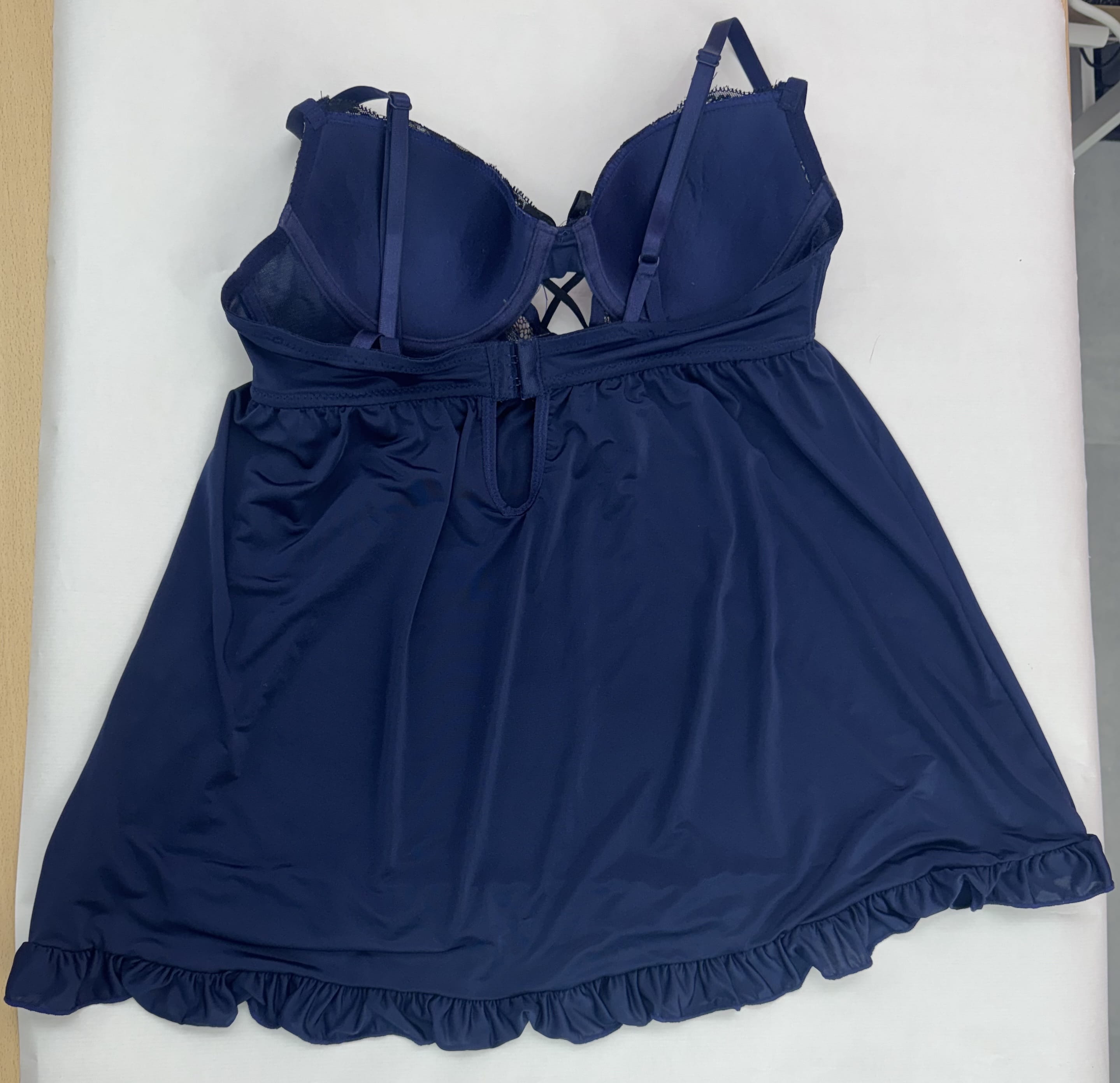 Conjunto Babydoll y Encaje Plateado